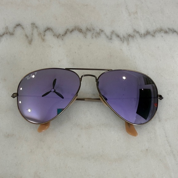 Ray-Ban Accessories - Ray-Ban RB3025 Aviator Large Metal Polarized Purple Mirror 58mm